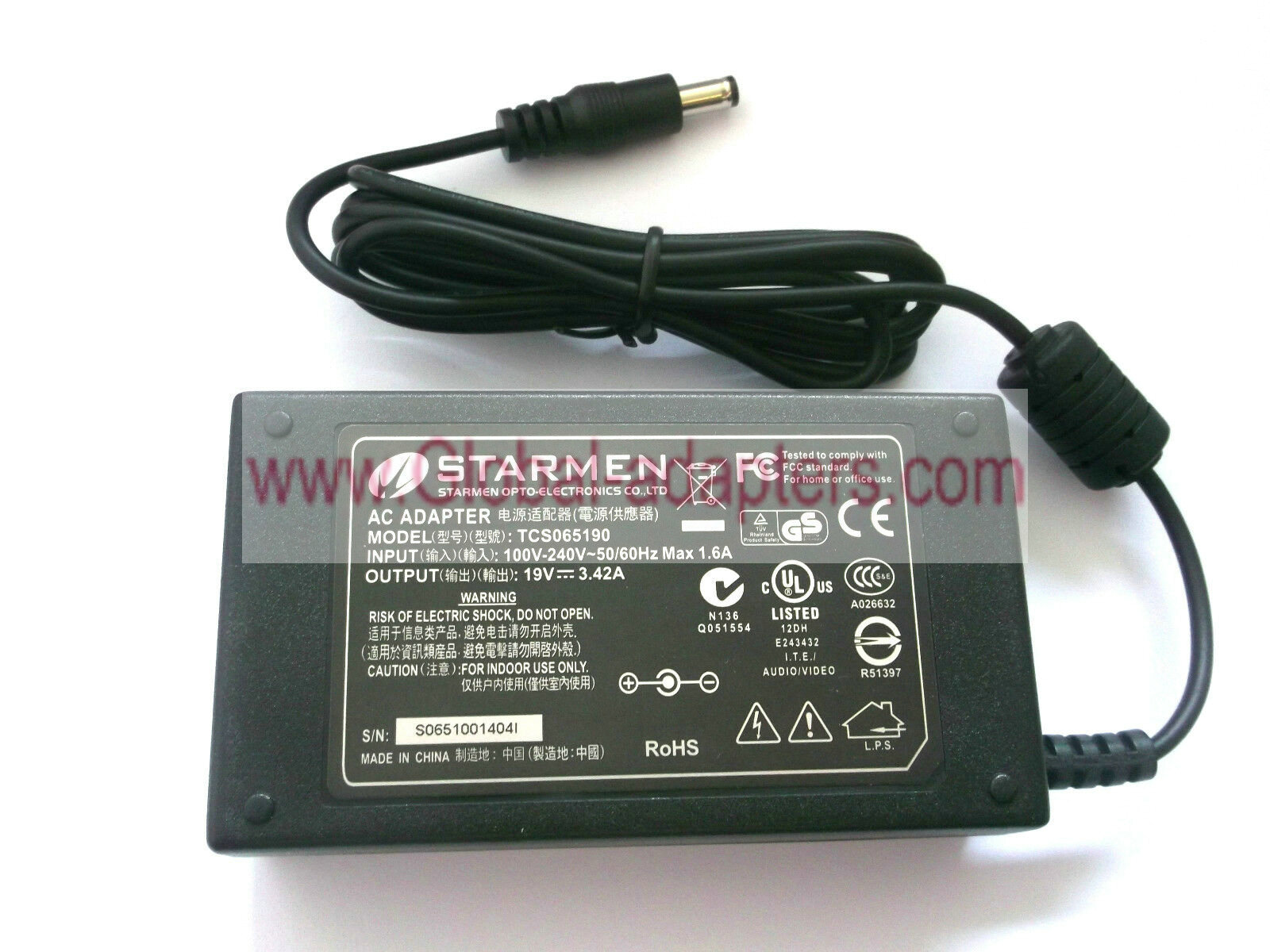 New Starmen TCS065190 19v 3.42A ac adapter power supply